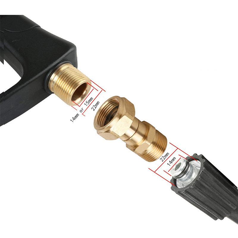 Anti-Kink High-Pressure Washer Connector for M22-14, Ideal Car Wash Water Gun Accessory with Rotating Quick Connect