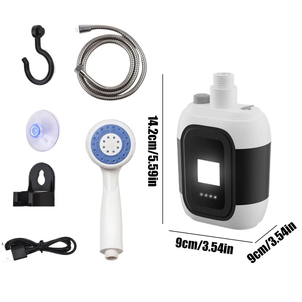 Portable Camping Shower Outdoor USB Rechargeable Electric Shower Pump for Camping Car Washing Gardening Pet Cleaning