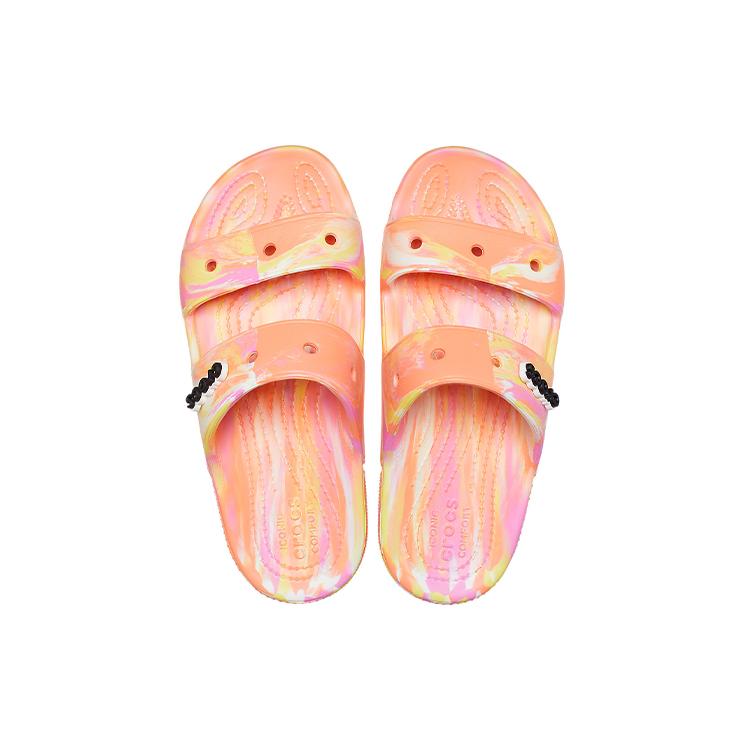 Crocs Classic Clog Marble Beach Unisex Red Multi Color Slippers 'Red' 207701-83F