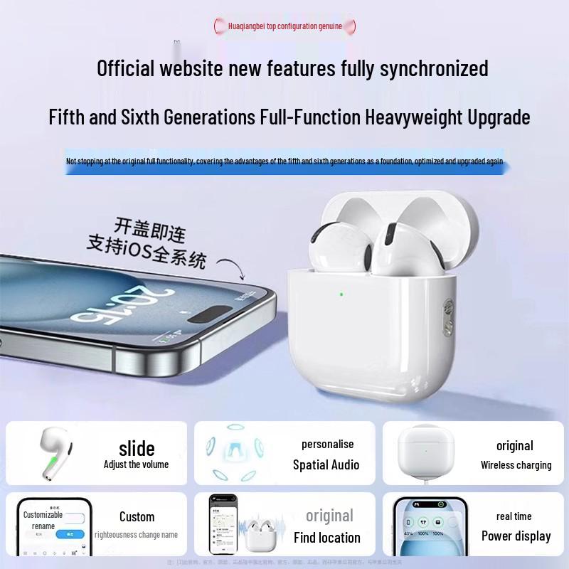 2026 7th Gen Bluetooth Wireless Noise-Cancelling Earbuds: Long Battery Life, Top Configuration, Compatible with Apple