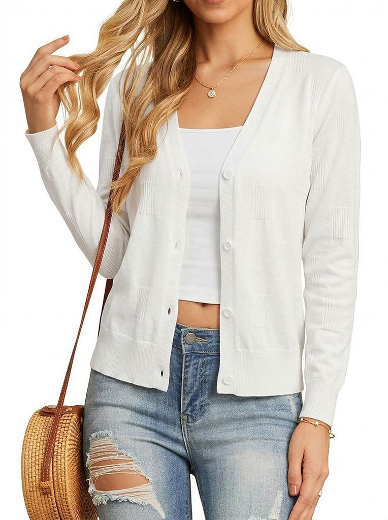 European and American foreign trade slim-fitting long-sleeved V-neck knitted sweater top sweater cardigan jacket women