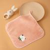 1Pc 25x25cm Coral Fleece Children's Soft Embroidered Face Towel Baby Small Square Drool  Hanging Super Absorbent