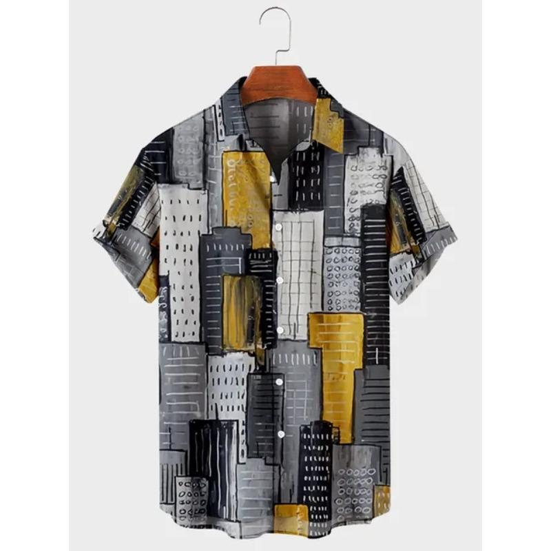Hawaiianische Herren-Streifenshirts Für Bluse Herren Camisa Social Kurzarm Lässiges Oberteil Übergröße Fitnessstudio Kleidung Mode Herren Vintage