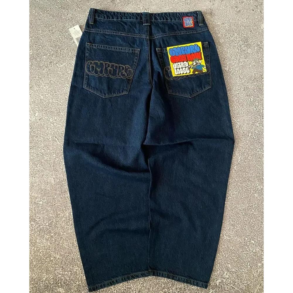 Zyllo American Vintage Gewassen en Distressed Jeans High Street Casual Japanse Damesbroek Y2k Losse Rechte Pasvorm Slank en Veelzijdig XXL