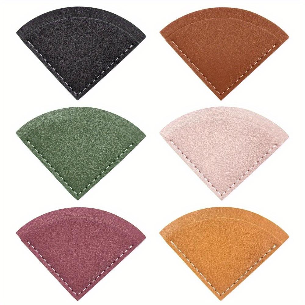6pcs Fan-Shaped Page Book Marks Leather Corner Bookmark Book Accessories for Reading Lover Cute Handmade Book Reading Gift for Book Lovers