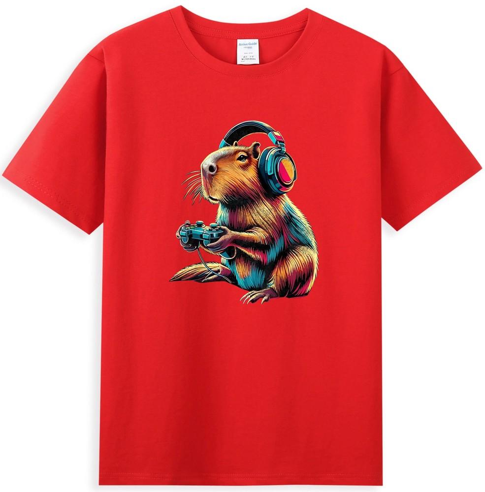 Capybara Shirt Funny Video Games Capybara Cartoon Meme Unisexs TShirt S