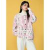 Sweaters Flower Coat Pink Cardigan Autumn Women Print O-Neck Bat Sweaters Knitting Loose Sweater Green