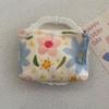 Adorable Blue Cartoon Makeup Bag: Mini Pure Cotton Coin and Earphone Pouch, Lipstick Carrier, Portable Storage.
