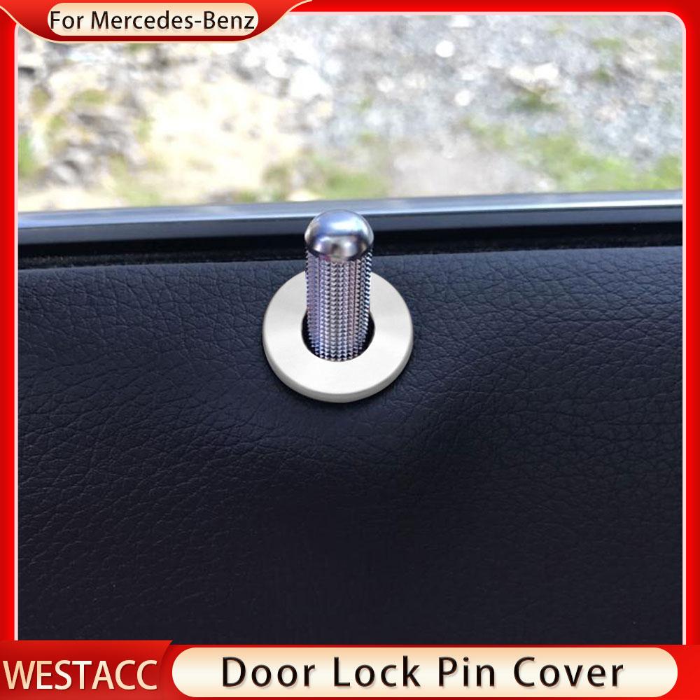 4-teiliges Auto-Türschloss-Stift-Abdeckung, Zierleiste, für Mercedes Benz CE GLA GLC Klasse W205 W213 X253 C292 C63