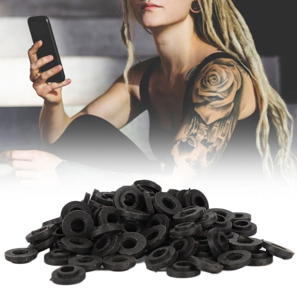 100pcs Coil Tattoo Machine Plastic Ring Tattoo Liner Shader Part Tattoo Insulation Pad
