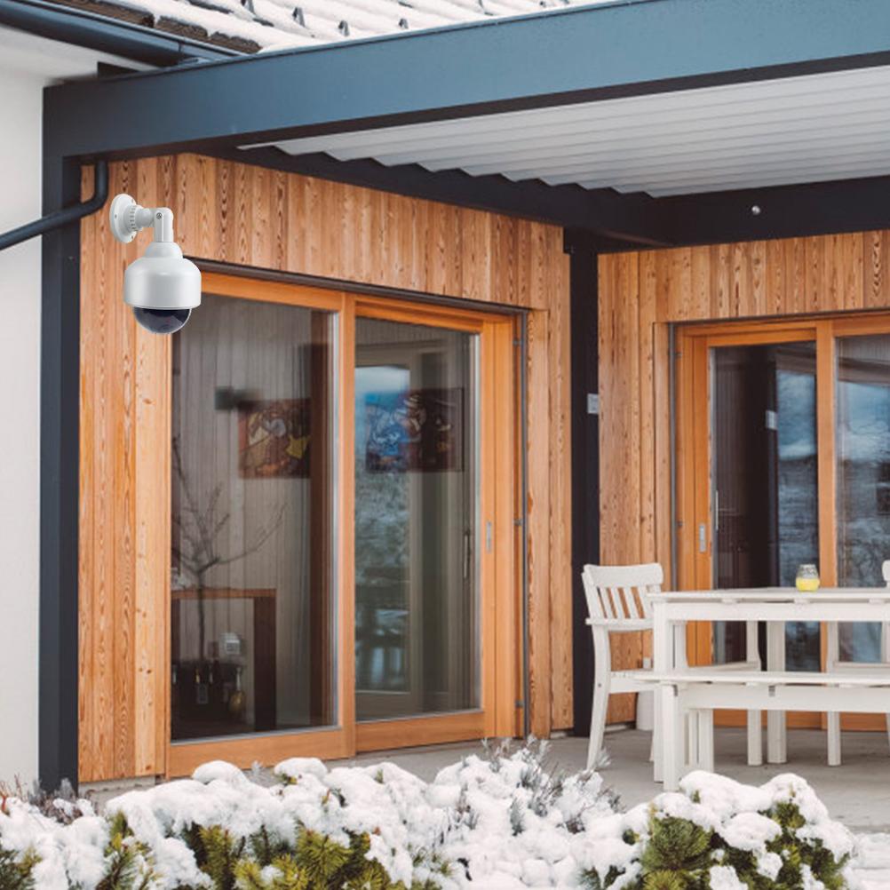 Dummy Security Camera Battery Operated Fake Camera Waterproof Rotatable Fake Security Camera