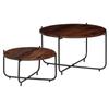 Day and Night - Day and Night Set of Coffee Tables 2 Pcs Solid Sheesham Wood 60x35 Cm