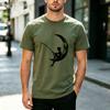 Trendy Dreamy Minimalist Night Sky Crescent Moon Fishing Boy Silhouette Graphic Tee Unisex Unisex Cotton Urban Daily Relax Casual