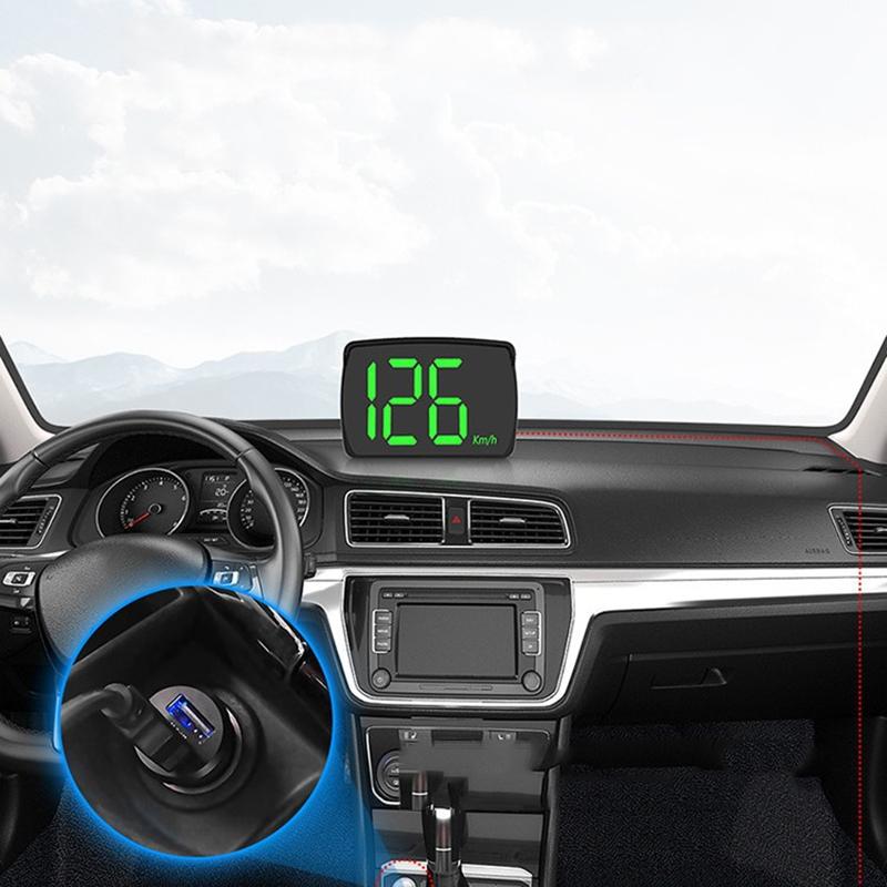 Evrensel Araba Hud Dijital Hız Göstergesi Head Up Display Motor Kamyon Araçlar İçin Hız Ölçer Göstergesi Km/H USB Güç Kaynağı