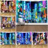 Japan Tokyo Shinjuku Shopping Street Neon Light Alley Living Room Bedroom Sofa Background Decoration Wall Tapestry Yoga Mat