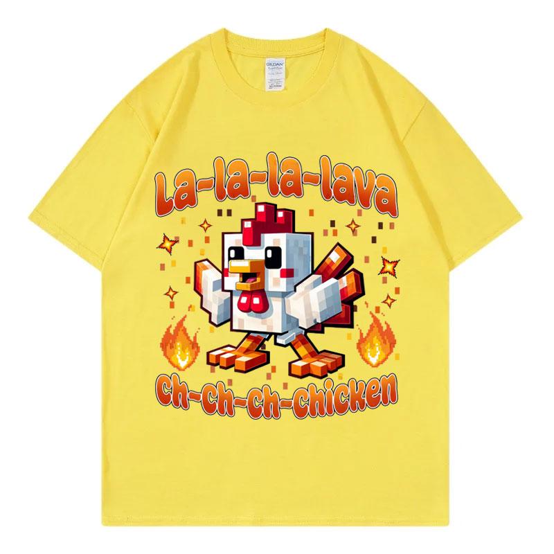 Fashion Lava Chicken Movie Funny T Shirt Men Women Clothing Harajuku Cartoon Short Sleeve T-shirt Summer Casual Cotton T-shirts