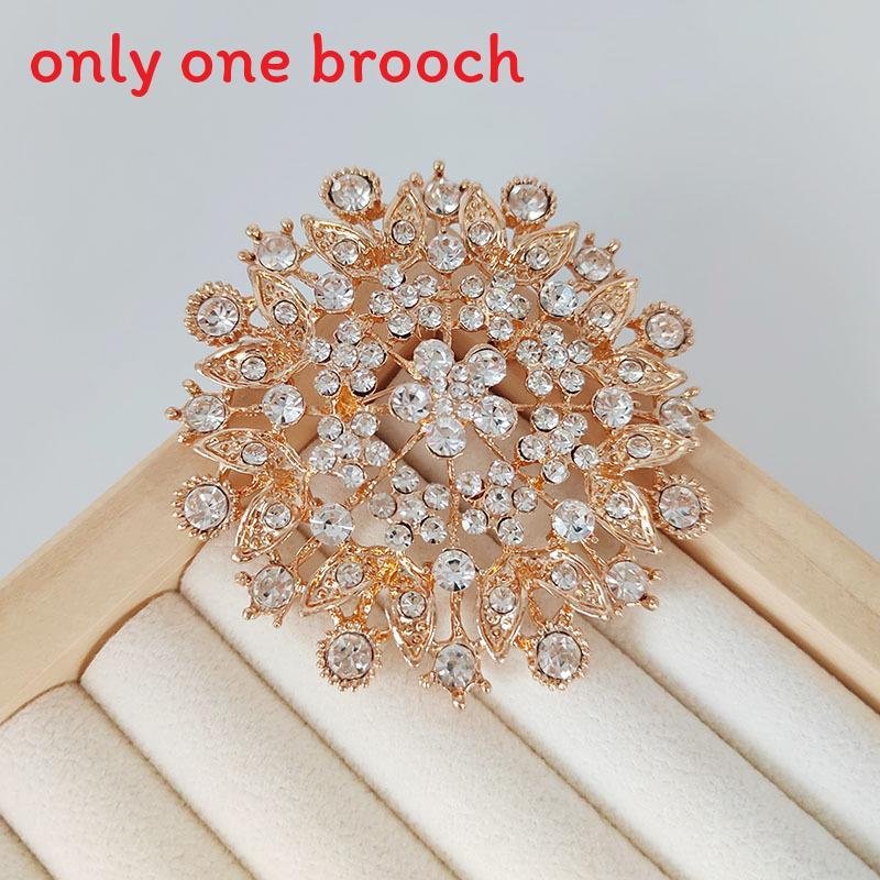 

Flower Jewelry Pin With Cubic Zirconia For Elegant Bridal And Formal Wear Gold