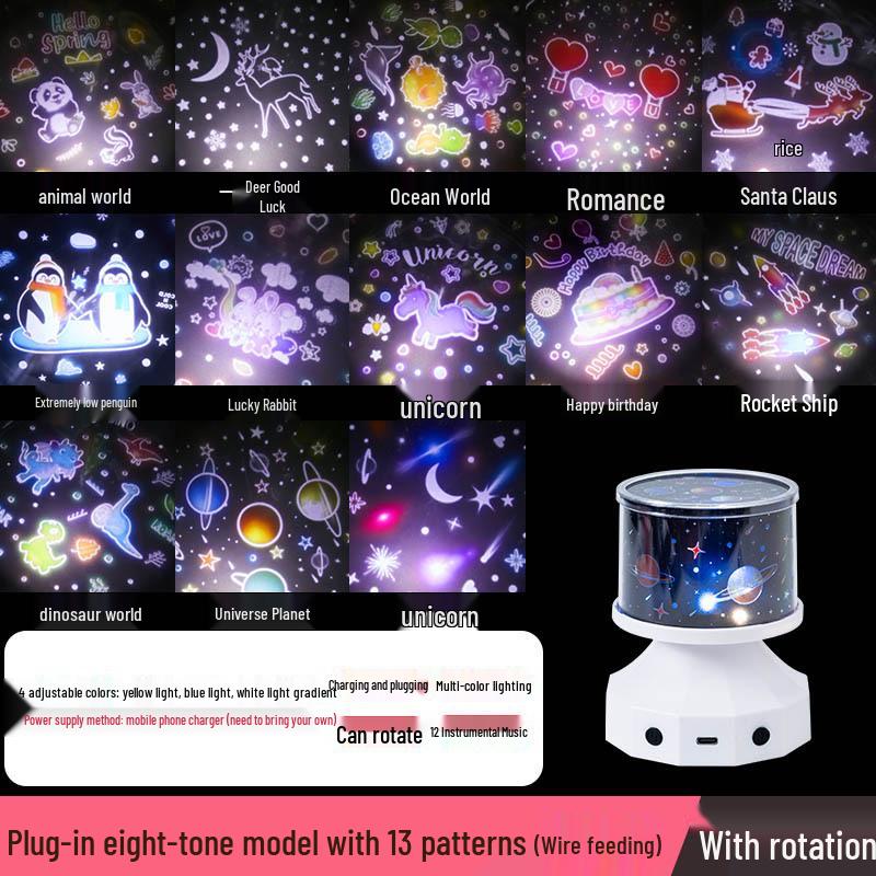 Bluetooth Star Projector & Music Box: Dreamy Night Light & Remote-Controlled Birthday Gift