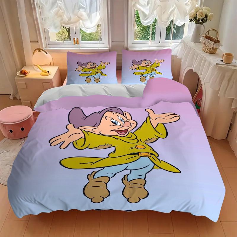 3pcs Happy Dopey Dwarf Print Cover Set Ultra Soft, Breathable, and Comfortable Bedding with Stylish Design for Bedroom and Guest Room Decor 1 Cov