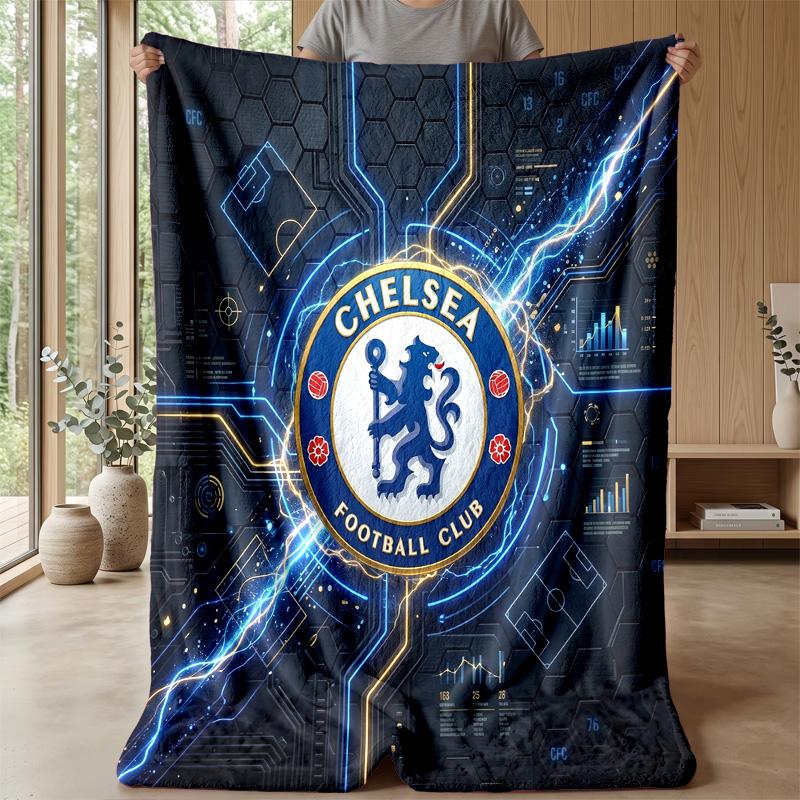 Chelsea FC Theme blanket Soft Flannel Blanket Plush Throw Blanket Cozy Sofa Bed Blanket for Home Decor