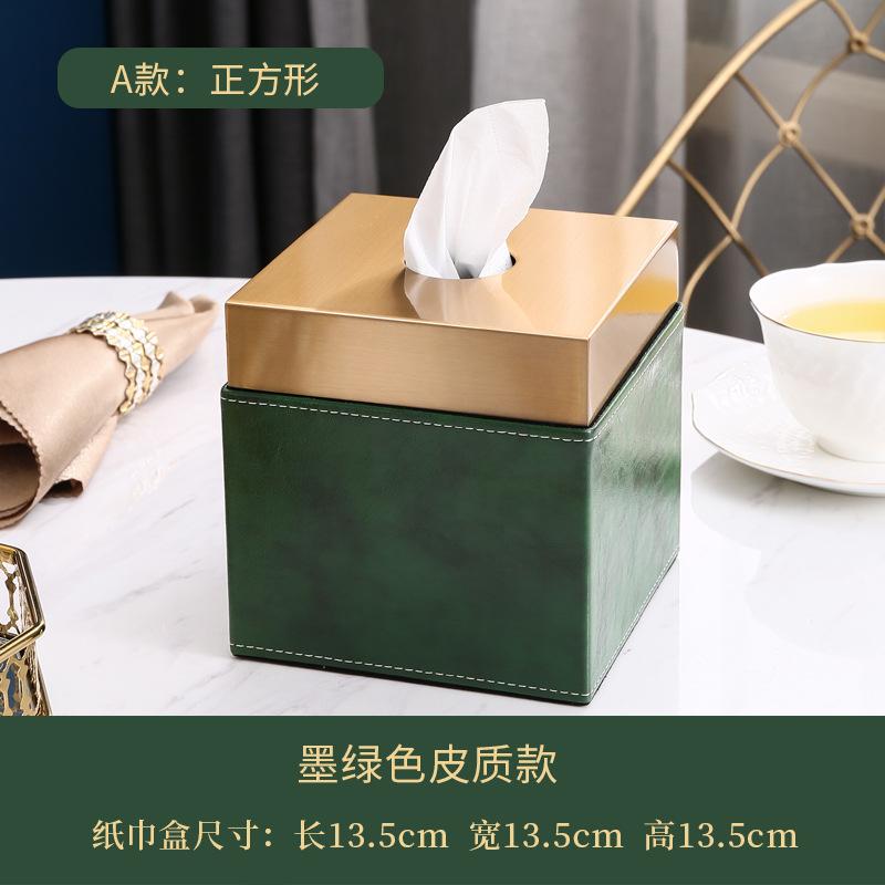 Luxuriöse Leder-Taschentuchbox-Aufbewahrung Modern Geometrisch Wohnkultur für Nachttisch, Couchtisch, Schreibtisch - Nachttisch-Organizer