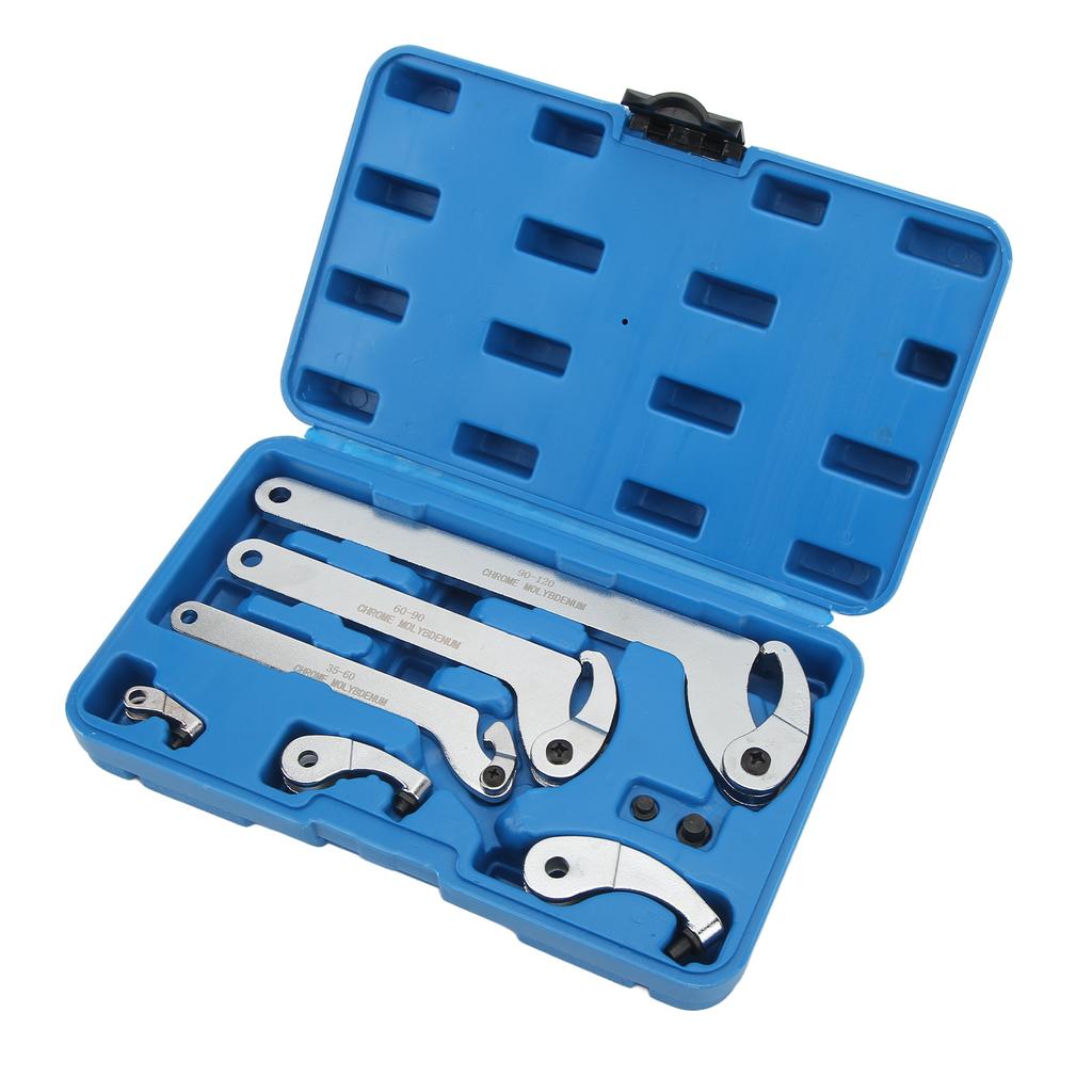 8 Pcs Adjustable Hook Pin Wrench 35‑120mm C Hook Round Head Spanner Set for Motorcycle Dirt Bike