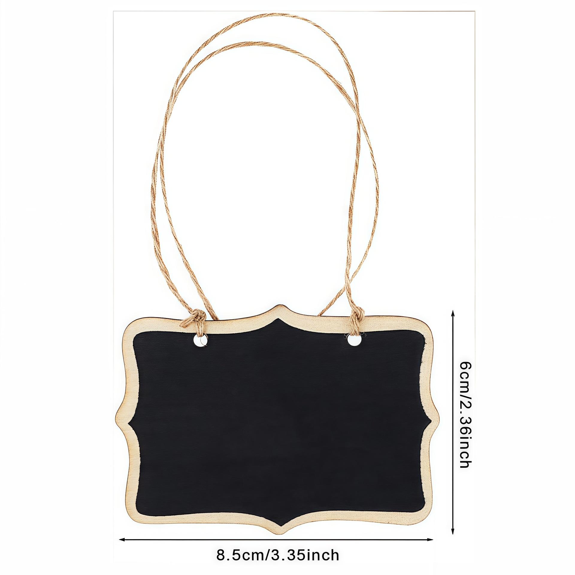 

10PCS Mini Wooden Chalkboard - Double-Sided Chalkboard with Hanging Lanyard for Product Price Tag/Decorative Sign,Message Label 8.5x6cm