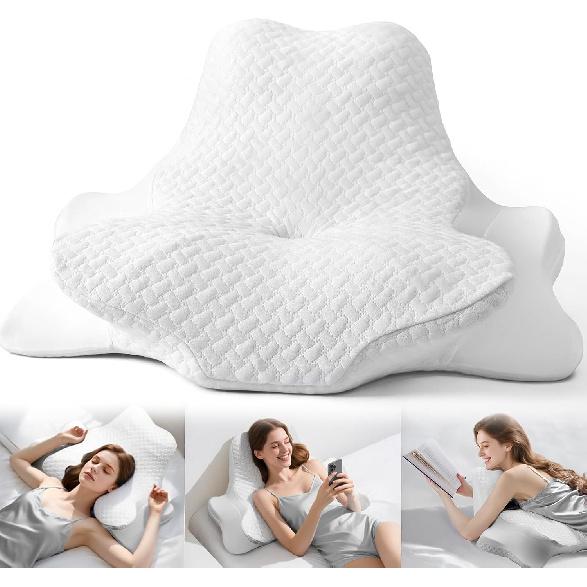 Cervical Neck Pillow for Neck Pain Relief,Ergonomic Memory Foam Pillows for Neck Support,Side Sleeper Pillows for Adults,Contour Orthopedic Bed