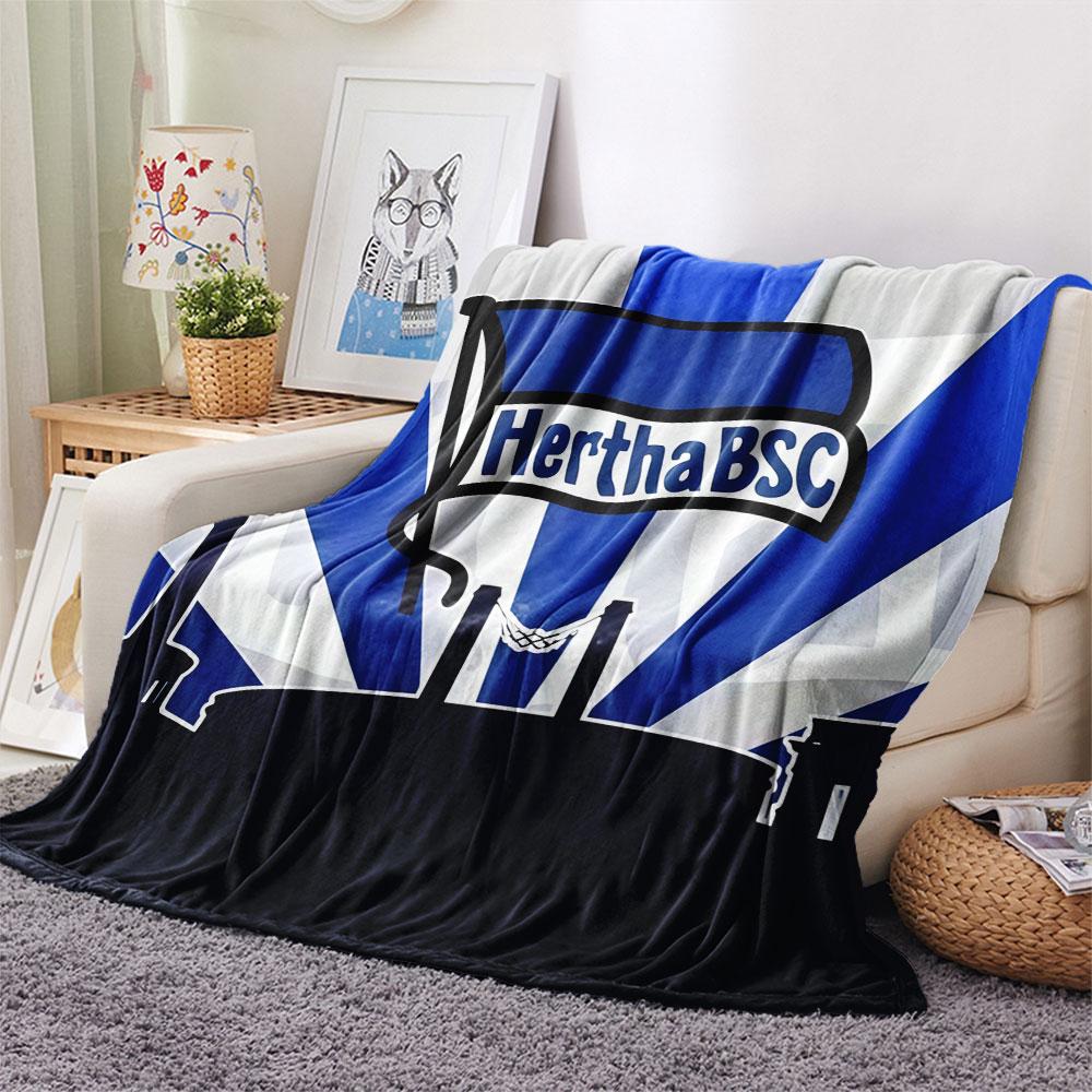 Hertha BSC Berlin Printed Flannel Blanket, Soft Throw for Bedroom Sofa, Washable,soccer Fan Merchandise, Great Gift.