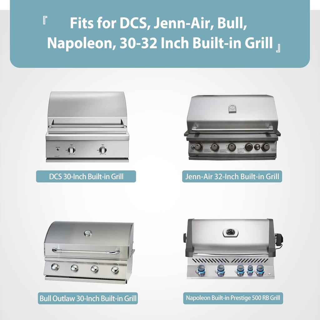 SHINESTAR 32'' Built-in Grill Cover for DCS, Jenn-Air, Bull, Napoleon, Coyote, and Weber, Waterproof & Windproof Island Grill Top Cover, 33'' W x