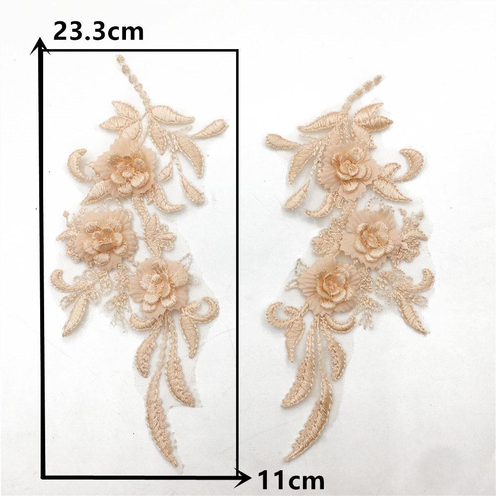 Wedding Dress Pair Flower Multi-Color Collar Three-Dimensional Embroidery Hollow Lace Decoration Sewing Clothes Accessories