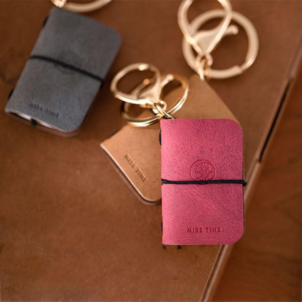 Cowhide Cover Tiny Leather Notebook Charm Decorative Travel Sketchbook Planner Backpack Decoration