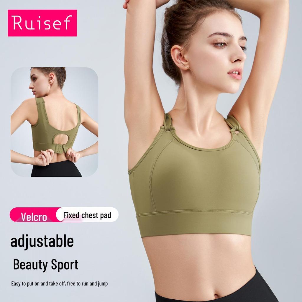 2025 Plus Size Women's Shockproof Sports Bra - High Intensity Running, Fitness & Yoga Wear, Integrated Cup Design