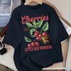Cherries Fresh Little Red Wonders Design Women T-Shirt Casual T Shirts Hip Hop Female Sportswear Summer Soft Top