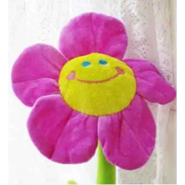 Cartoon Household Toys Multifunctional Smile Sunflowers Plush Plants Baby Bed Decoration Room Decoration Curtain Buckle Gift