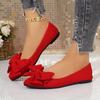 New flat-bottomed casual single shoes women's large-size bow-pointed lazy shoes tm