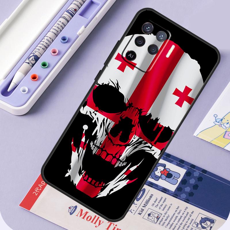 Georgia Flag For Oppo A17 A18 A94 A74 A54 A15 A38 A58 A78 A98 A40 A60 A80 A16 A76 A96 A57 A77 A5 Pro Case