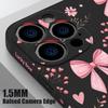 For iPhone 17 Pro Max Case Pink Bowknots Floral Pattern TPU Silicone Soft Cover For iPhone 16 Pro Max 15 14 13 12 11 16E Air