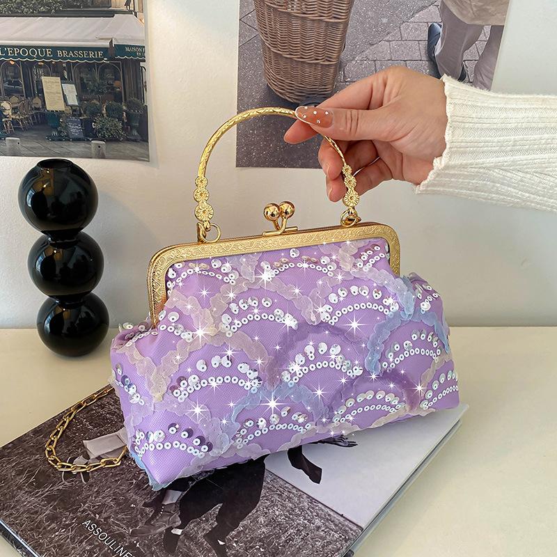 Handtasche Nischendesign Tasche Damen Sommer neue Mode Kette Umhängetasche High-End Pailletten