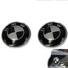 Logo BMW für echtes Kohlefaser Schwarz Silber 74mm Hauben-Kofferraum-Plakette Emblem