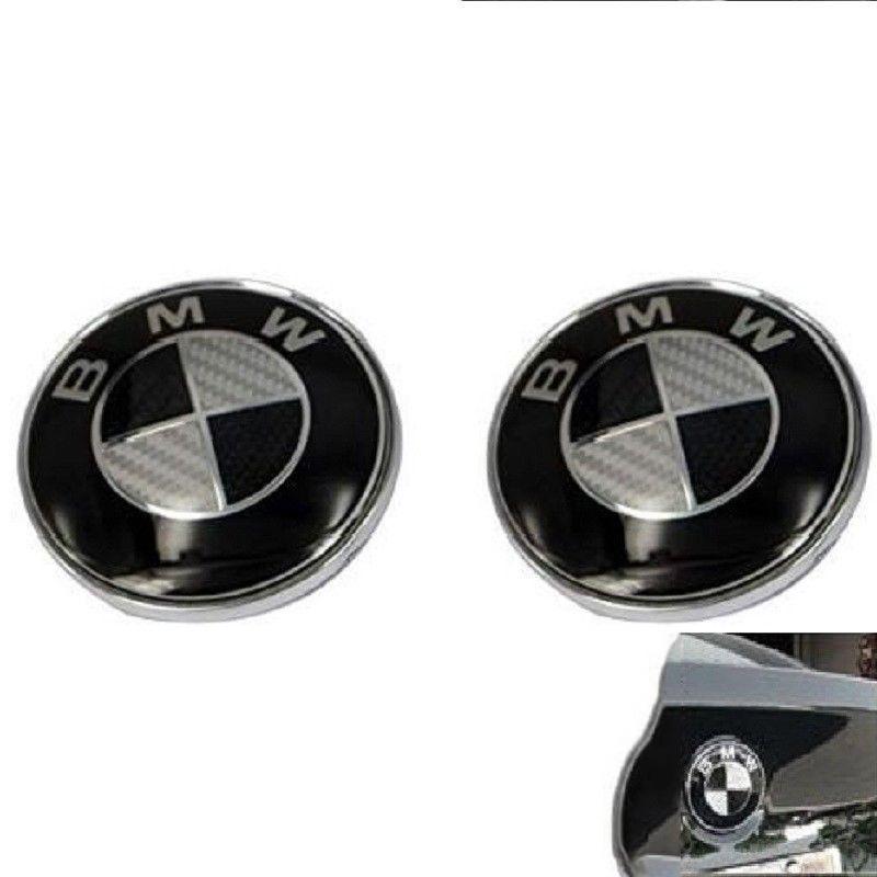 Logo BMW für echtes Kohlefaser Schwarz Silber 74mm Hauben-Kofferraum-Plakette Emblem