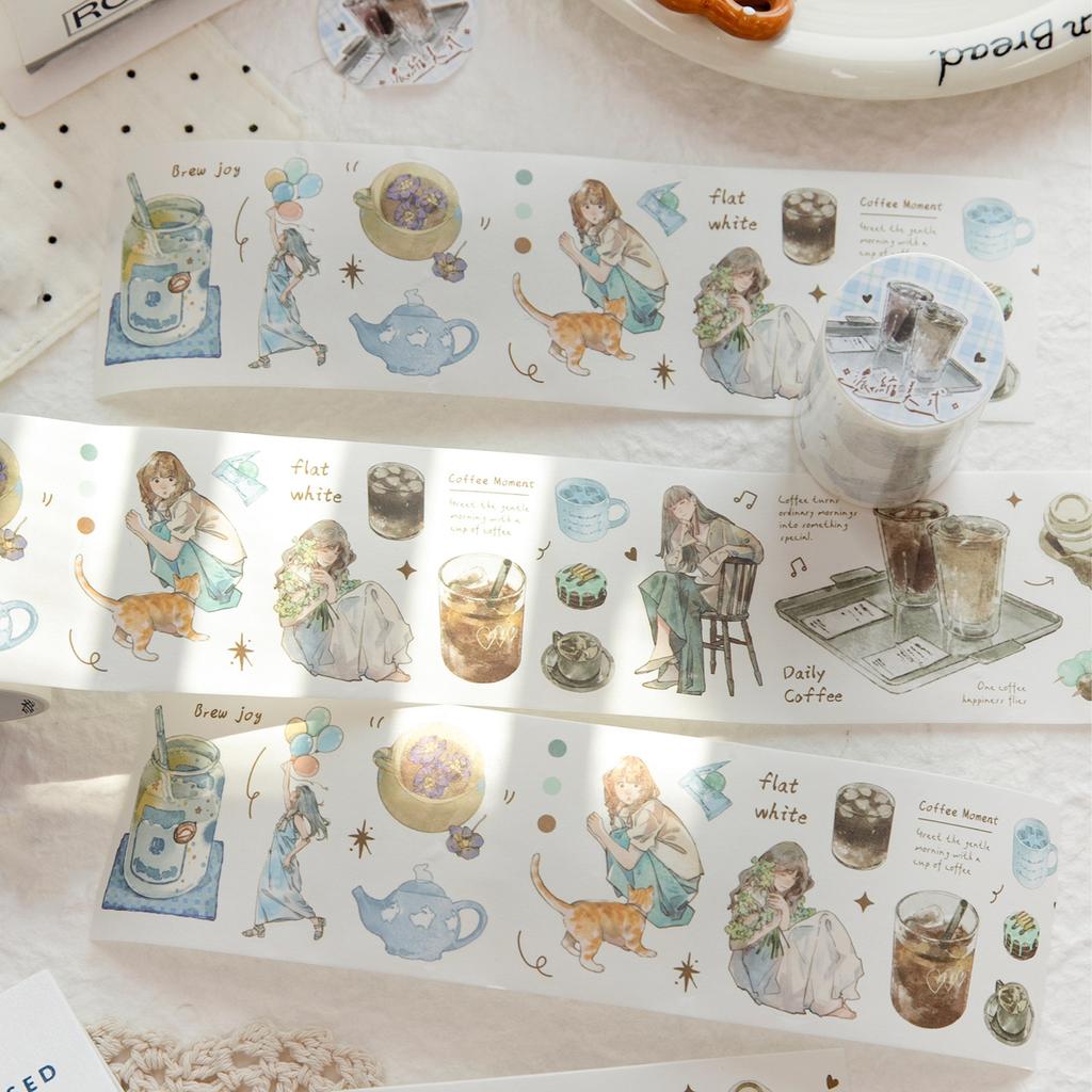 1pcs DIY Decoration Adhesive Tapes Japanese Coffee daily Washi Tapes Masking Tapes stickers stationery
