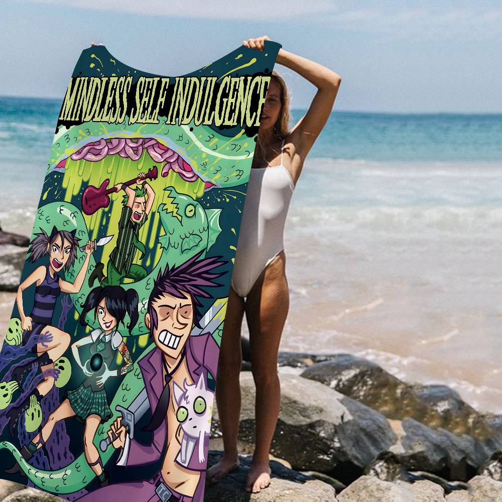 Retro Mindless Self Indulgence Band MSI Beach Towel Bath Towels Microfiber Quick Dry Custom Sand Free Beach Yoga Spa Gym Pool