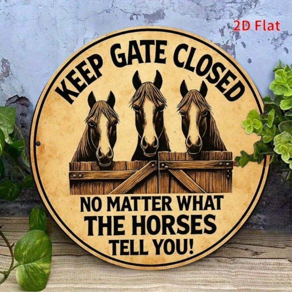 Vintage Horse Metal Sign Rustic Wall Art Home Garage Cafe Decor Gatekeeper