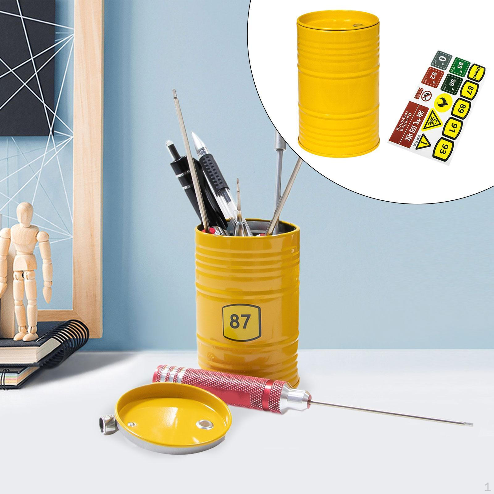 

1/8 1/10 RC Car Barrel Паливний бак Контейнер Декорація, Метал, Автозапчастини, Декор, Міні бочка для масла жовтий