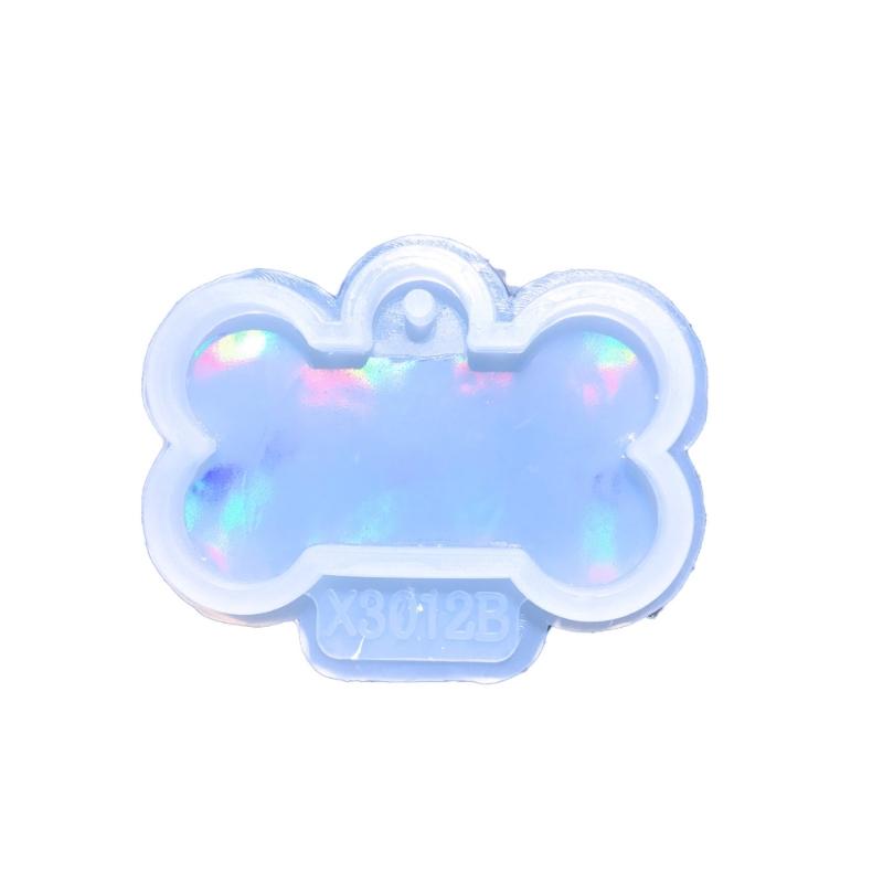 

Голографический брелок в виде собачьей кости, силиконовая форма, брелок, очаровательная форма для литья из эпоксидной смолы с подвесным отверстием для изготовления ювелирных изделий 1