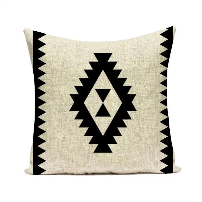 VIKAMA Boheemse Aztec Kussenhoes Geometrisch Patroon Stoelkussenhoes Geschikt voor Sofa, Woonkamer en Slaapkamer Decor 45x45cm