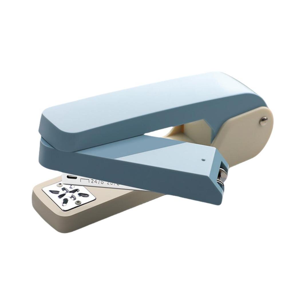 1pc Multi-functional 360-degree Rotating Labor-saving Stapler White Business Office Supplies - Can Bind 25 Sheets Of Paper At A Time