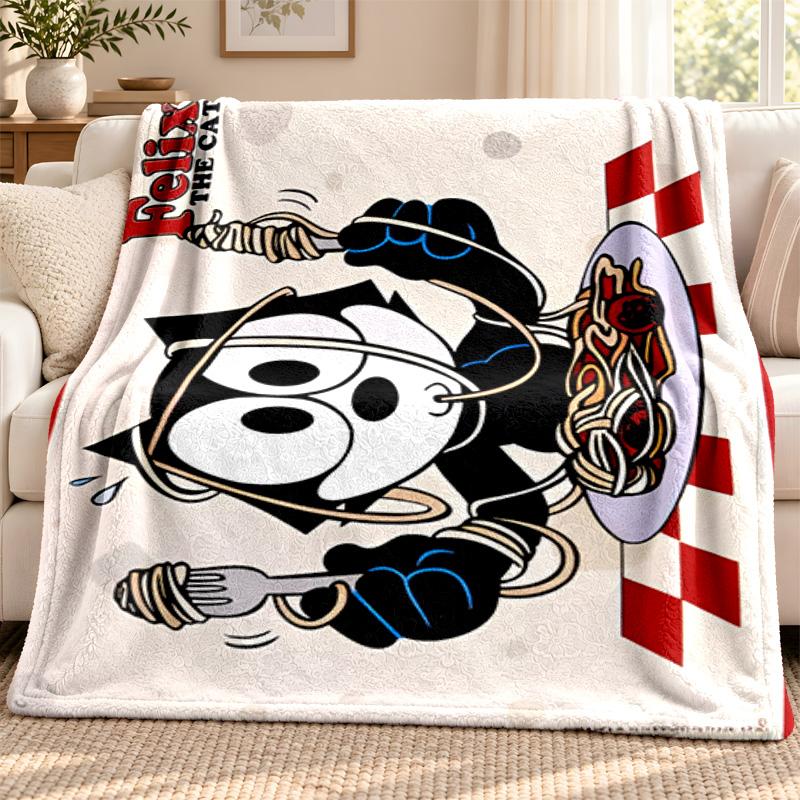 Felix the Cat blanket Flannel Blanket Soft Cozy Plush Throw for Sofa Bed Lightweight Home Decoration Outdoor camping