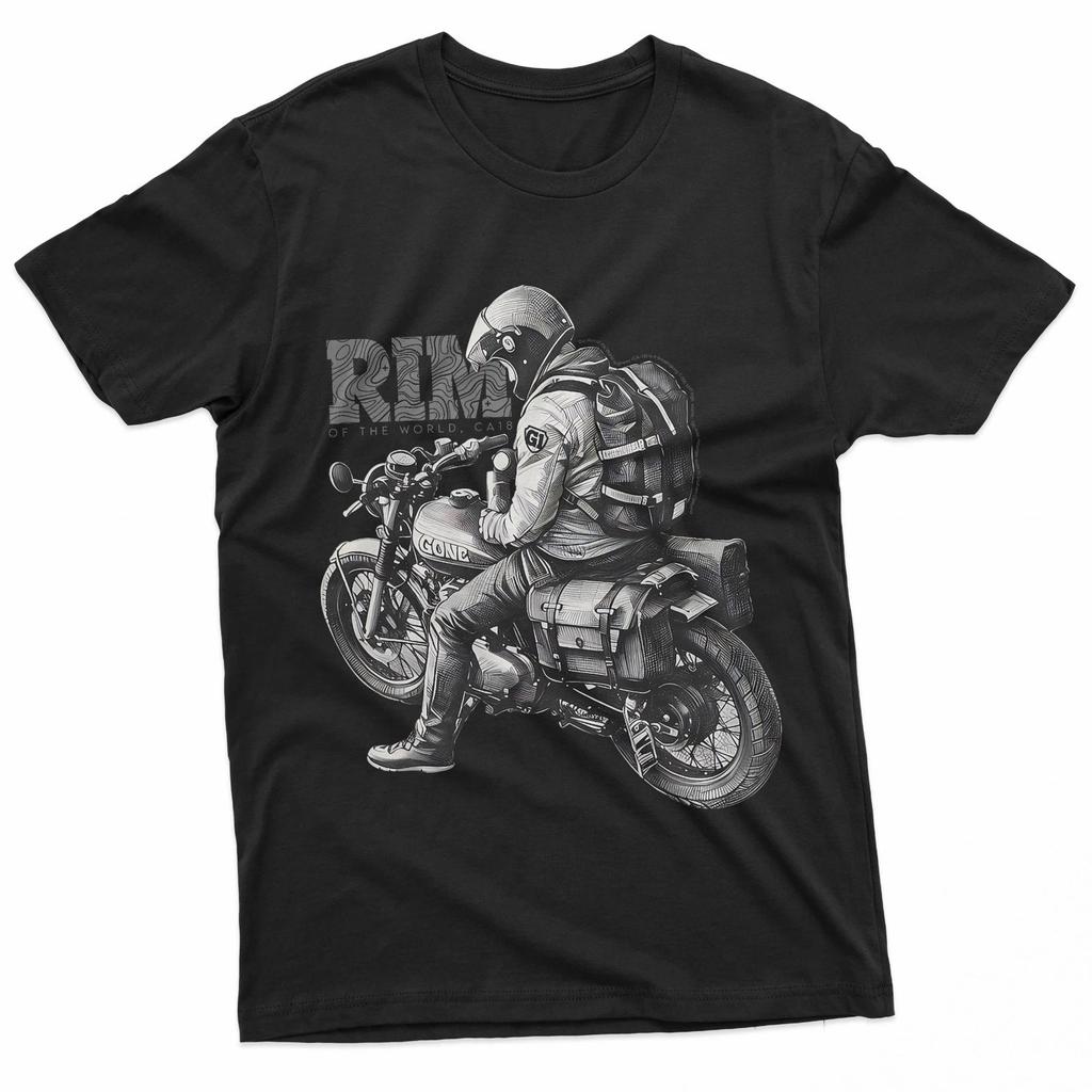 Rim of the World - Solo Motorcycle Travel & Adventure T-Shirt
